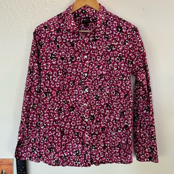 Talbots Tops - Talbots Women's Vibrant Pink and Black Button Down Shirt